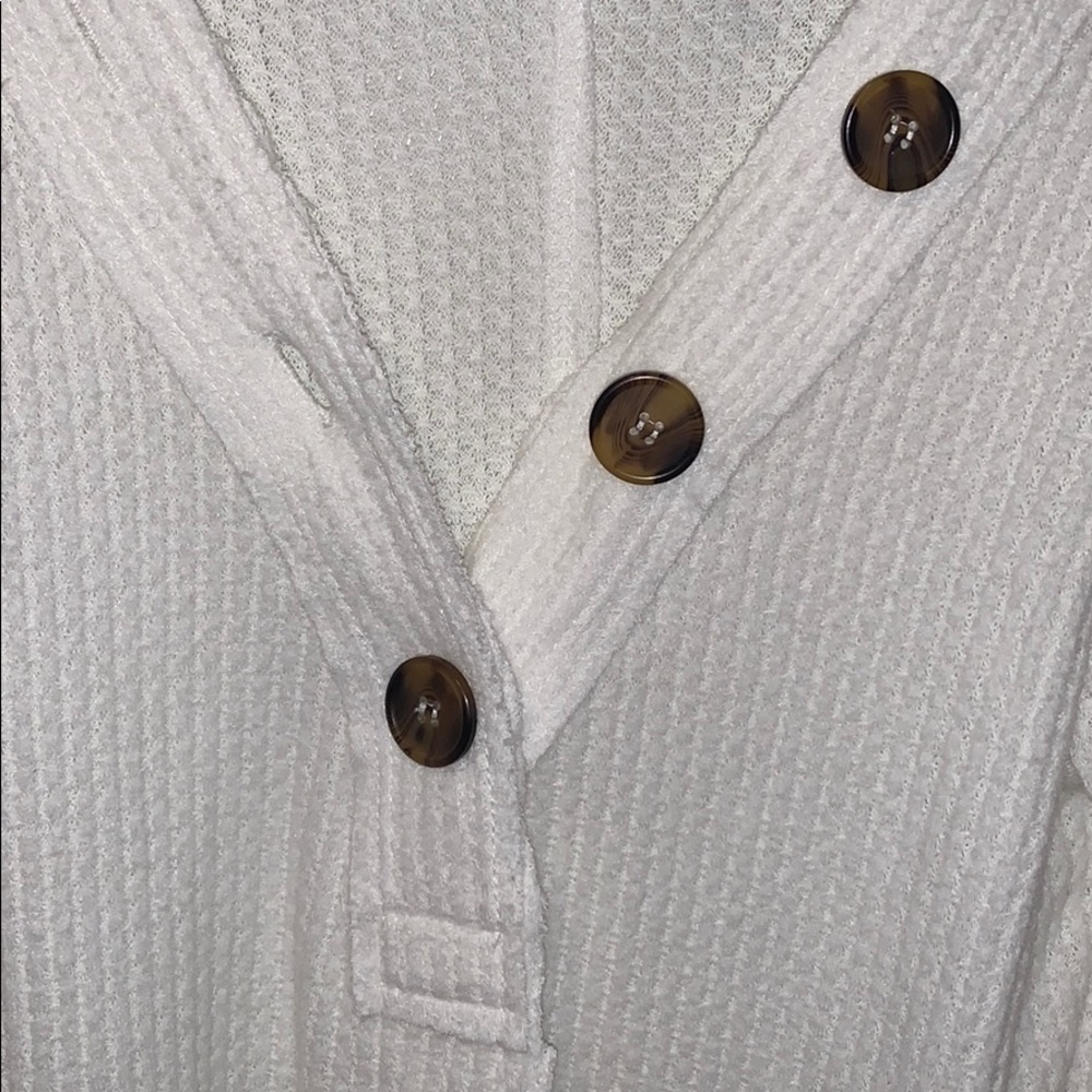 Urban Outfitters Long White Button Up Sweater - Picture 2 of 3